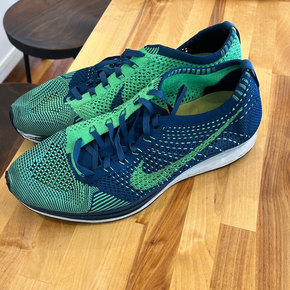 Nike green and blue Nike shoes